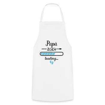 Papá 2024 Loading Schwangerschaft Papa Vater - Kochschürze - Weiß - Vorne - AI Model Male 185 dark (185cm)