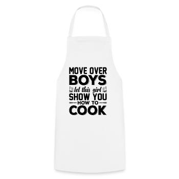 Move Over Boys Laissez cette fille vous montrer comment cuisiner - Tablier de cuisine - blanc - Devant - AI Model Male 185 dark (185cm)