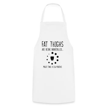 Uninstalling Fat Thighs Fitness Enthusiast - Cooking Apron - white - Front - AI Model Male 185 dark (185cm)