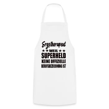 Ergotherapeut Superheld Spruch - Kochschürze - Weiß - Vorne - AI Model Male 185 dark (185cm)