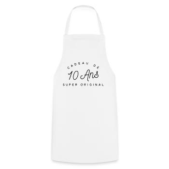 Cadeau 10 ans  - Tablier de cuisine - blanc - Devant - AI Model Male 185 dark (185cm)