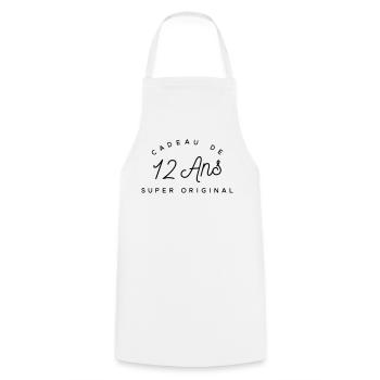 Cadeau 12 ans  - Tablier de cuisine - blanc - Devant - AI Model Male 185 dark (185cm)