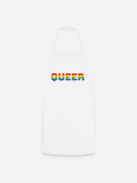 Rainbow queer LGBT CSD Shirt lgbtqi queer - Cooking Apron - white