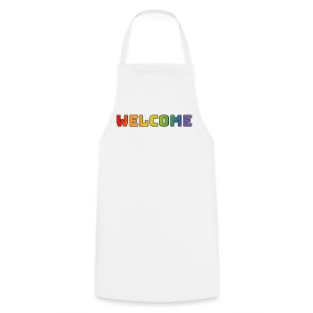arc-en-ciel bienvenue CSD chemise LGBT lgbtqi queer - Tablier de cuisine - blanc - Devant - AI Model Male 185 dark (185cm)