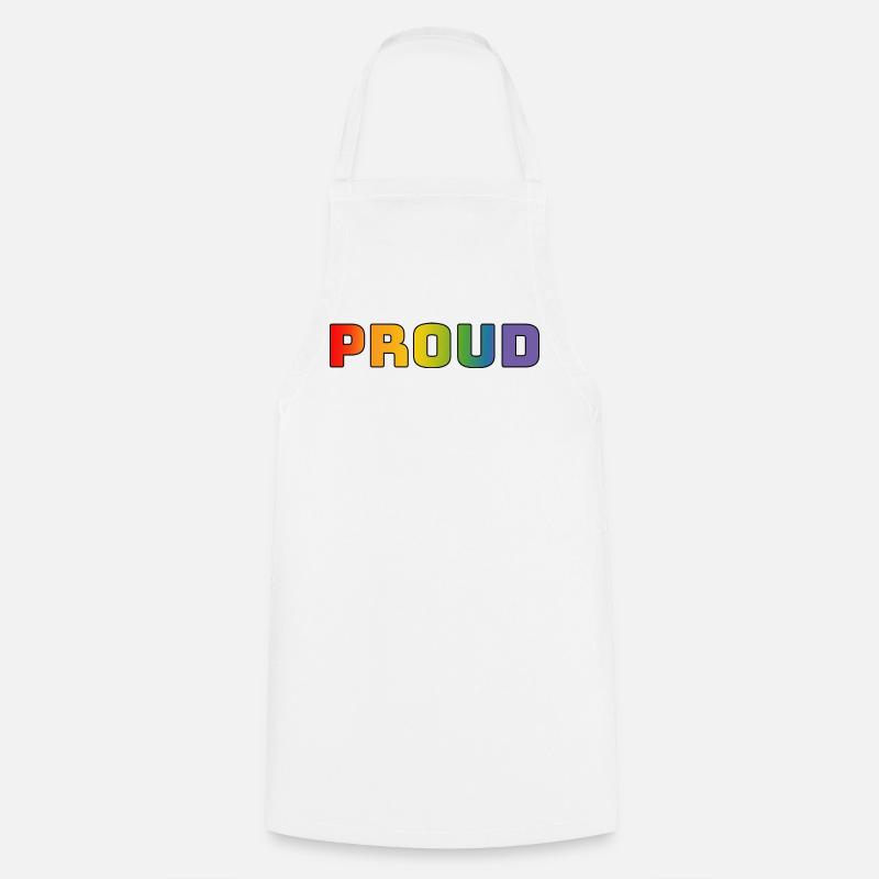 Regenbogen proud schwarz - Kochschürze - Weiß