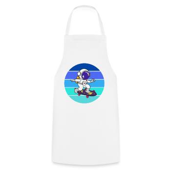Spaceman, astronaut, rocket - Cooking Apron - white - Front - AI Model Male 185 dark (185cm)