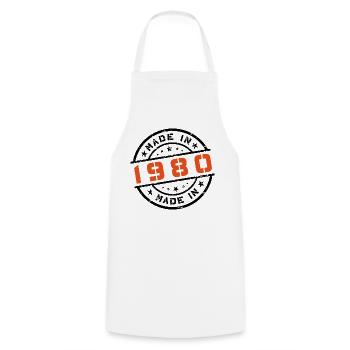 Année de naissance Anniversaire Né en - Fabriqué en 1980 - Tablier de cuisine - blanc - Devant - AI Model Male 185 dark (185cm)