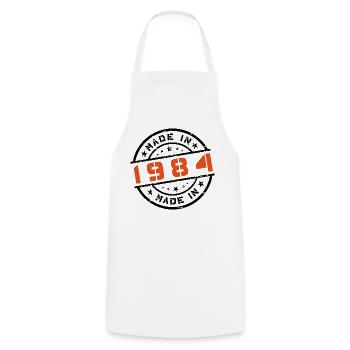 Année de naissance Anniversaire Né en - Fabriqué en 1984 - Tablier de cuisine - blanc - Devant - AI Model Male 185 dark (185cm)