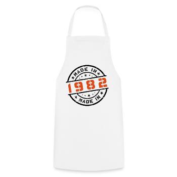 Année de naissance Anniversaire Né en - Fabriqué en 1982 - Tablier de cuisine - blanc - Devant - AI Model Male 185 dark (185cm)