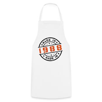 Année de naissance Anniversaire Né en - Fabriqué en 1988 - Tablier de cuisine - blanc - Devant - AI Model Male 185 dark (185cm)