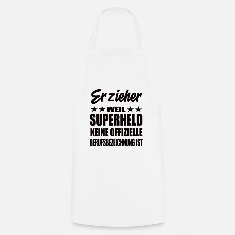Erzieher Superheld Spruch - Kochschürze - Weiß