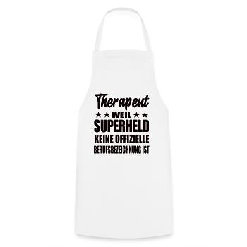 Therapeut Superheld Spruch - Kochschürze - Weiß - Vorne - AI Model Male 185 dark (185cm)