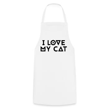 I love my cat - Kochschürze - Weiß - Vorne - AI Model Male 185 dark (185cm)
