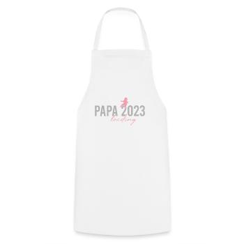 Papa 2023 loading - Kochschürze - Weiß - Vorne - AI Model Male 185 dark (185cm)
