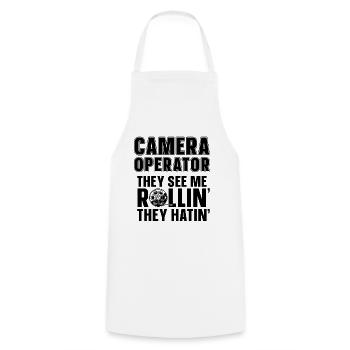 Cadreur Ils me voient rouler vidéaste - Tablier de cuisine - blanc - Devant - AI Model Male 185 dark (185cm)