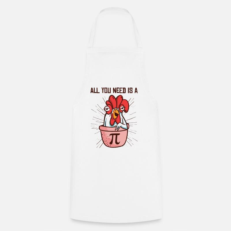 Pi Day Math Pie Chicken Pot Nombre Pi - Tablier de cuisine - blanc