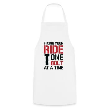 Car Mechanic Auto Engine Repair - Cooking Apron - white - Front - AI Model Male 185 dark (185cm)