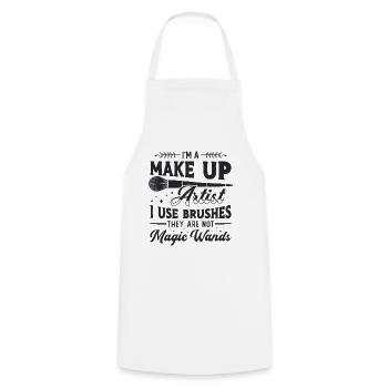 Je suis maquilleur J’utilise des maquilleurs cosmétiques - Tablier de cuisine - blanc - Devant - AI Model Male 185 dark (185cm)