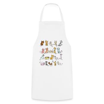 Funny Cats Crazy Cat Comic Drawing - Cooking Apron - white - Front - AI Model Male 185 dark (185cm)