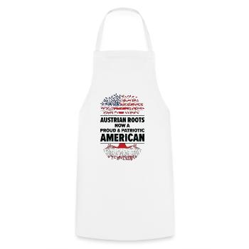 Né: Autriche, Autriche, Américain, États-Unis - Tablier de cuisine - blanc - Devant - AI Model Male 185 dark (185cm)