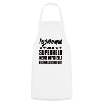 Psychsotherapeut Superheld Spruch - Kochschürze - Weiß - Vorne - AI Model Male 185 dark (185cm)