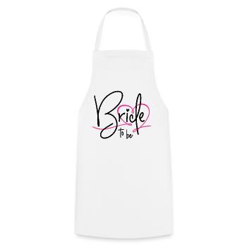 BRIDE TO BE HEART BACHELORETTE PARTY BRIDE - Cooking Apron - white - Front - AI Model Male 185 dark (185cm)