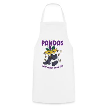 Mardi Gras Carnival Panda Mask Parade Costume - Cooking Apron - white - Front - AI Model Male 185 dark (185cm)