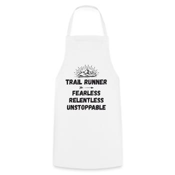 Trail Runner - Intrépide. Implacable. Imparable. - Tablier de cuisine - blanc - Devant - AI Model Male 185 dark (185cm)