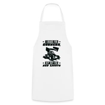 Sprint Car Dirt Track Racing - Cooking Apron - white - Front - AI Model Male 185 dark (185cm)