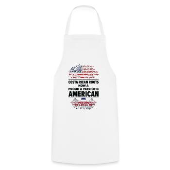 Born Costa Rican Costa Rica American USA - Cooking Apron - white - Front - AI Model Male 185 dark (185cm)