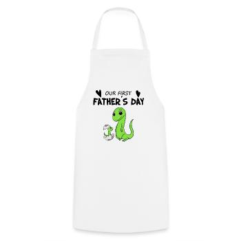 Father's Day - First Father's Day Gift - Cooking Apron - white - Front - AI Model Male 185 dark (185cm)