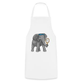 Raquette de tennis d’éléphant - Tablier de cuisine - blanc - Devant - AI Model Male 185 dark (185cm)