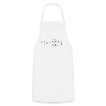 Love Nature Mountains Heart Rate ECG - Graphic Design - Cooking Apron - white - Front - AI Model Male 185 dark (185cm)