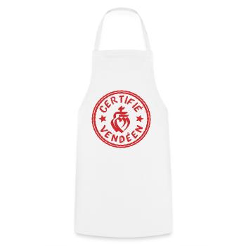 Logo certifié vendéen blanc rouge - Tablier de cuisine - blanc - Devant - AI Model Male 185 dark (185cm)