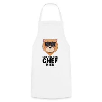 Cooler Hund Chow Chow Chef Spruch - Kochschürze - Weiß - Vorne - AI Model Male 185 dark (185cm)