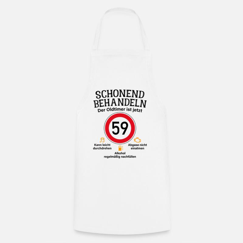 59. Geburtstag Schonend Behandeln Oldtimer Ist 59 - Kochschürze - Weiß