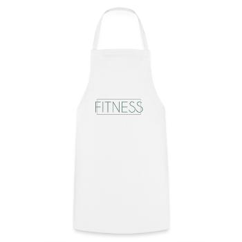 Fitness Schriftzug - Kochschürze - Weiß - Vorne - AI Model Male 185 dark (185cm)