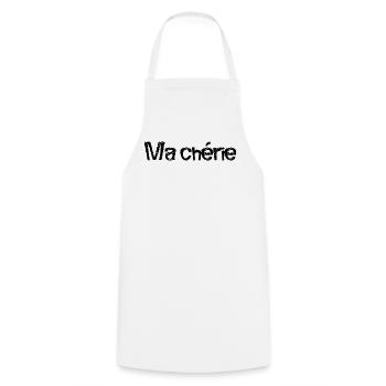 MA CHERIE. FÊTE DES MÈRES. BONNE FÊTE MAMAN. MAMAN - Tablier de cuisine - blanc - Devant - AI Model Male 185 dark (185cm)