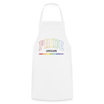 Pride. Love is Love - Cooking Apron - white - Front - AI Model Male 185 dark (185cm)