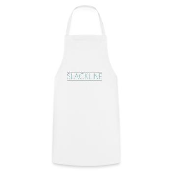 Lettrage slackline - Tablier de cuisine - blanc - Devant - AI Model Male 185 dark (185cm)