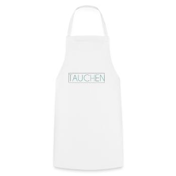 Tauchen Schriftzug - Kochschürze - Weiß - Vorne - AI Model Male 185 dark (185cm)