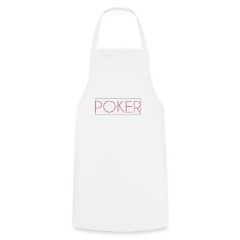 Poker Schriftzug - Kochschürze - Weiß - Vorne - AI Model Male 185 dark (185cm)