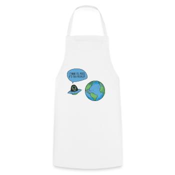 Weltraum Alien Astronomie Alien Raumschiff Comic - Kochschürze - Weiß - Vorne - AI Model Male 185 dark (185cm)