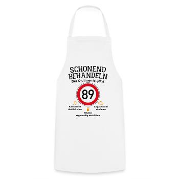 89. Geburtstag Schonend Behandeln Oldtimer Ist 89 - Kochschürze - Weiß - Vorne - AI Model Male 185 dark (185cm)
