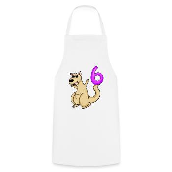 6 Anniversaire 6 ans avec motif animal - six - Tablier de cuisine - blanc - Devant - AI Model Male 185 dark (185cm)