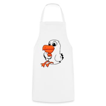 Famille de mouettes - mouette avec bébé - Tablier de cuisine - blanc - Devant - AI Model Male 185 dark (185cm)