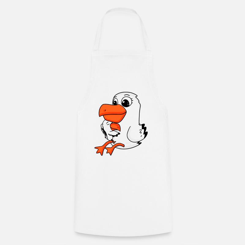 Famille de mouettes - mouette avec bébé - Tablier de cuisine - blanc