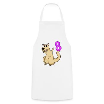 8 Birthday 8 years old with animal motif - eight - Cooking Apron - white - Front - AI Model Male 185 dark (185cm)