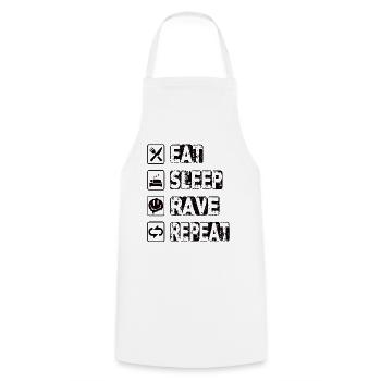 Manger Sleep Rave Répéter - Tablier de cuisine - blanc - Devant - AI Model Male 185 dark (185cm)