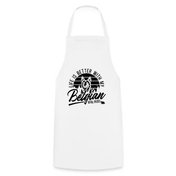 Life Is Better With Working Dog Malinois Lover - Cooking Apron - white - Front - AI Model Male 185 dark (185cm)
